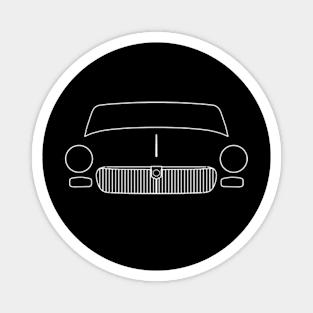 MG Midget classic sports car outline graphic (white) Magnet